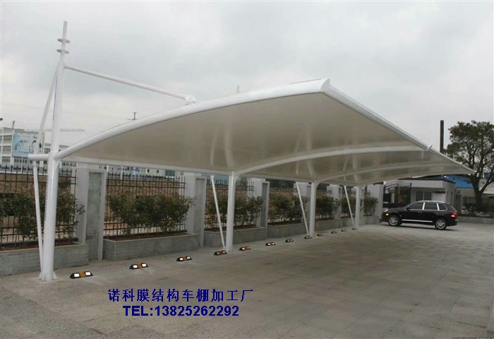 宁夏泾源膜结构停车棚篷布工程选用进口膜材卡斯蒂诺K1050